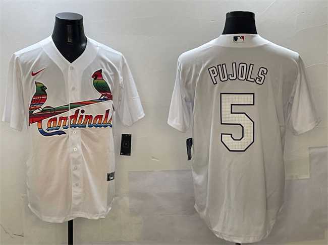 Men's St. Louis Cardinals #5 Albert Pujols White Cool Base Stitched Jersey,We sell and wholesale Men's St. Louis Cardinals #5 Albert Pujols White Cool Base Stitched Jersey on line form chian!